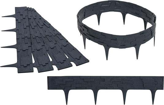 GARDENIX 3.16m stone look bed edging bed border lawn edge garden palisade bed fence