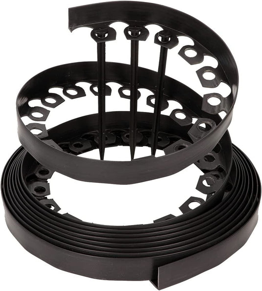 GARDENIX Flexible LineBORDER plastic lawn edging, 20 ground anchors, length 10m, height 4cm