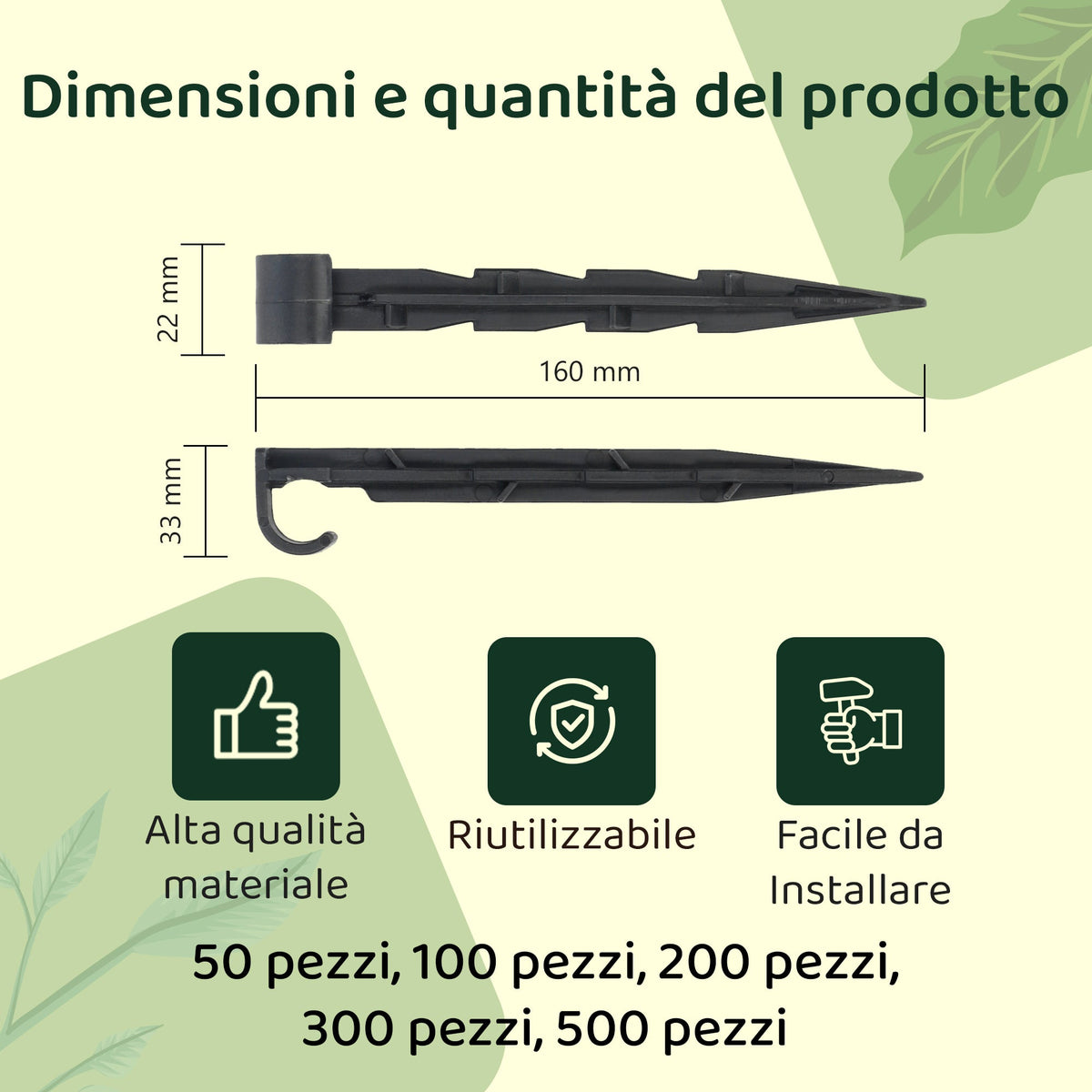 Picchetto di ancoraggio per tubo da giardino - Irrigazione con picchetto a terra per tubo gocciolante