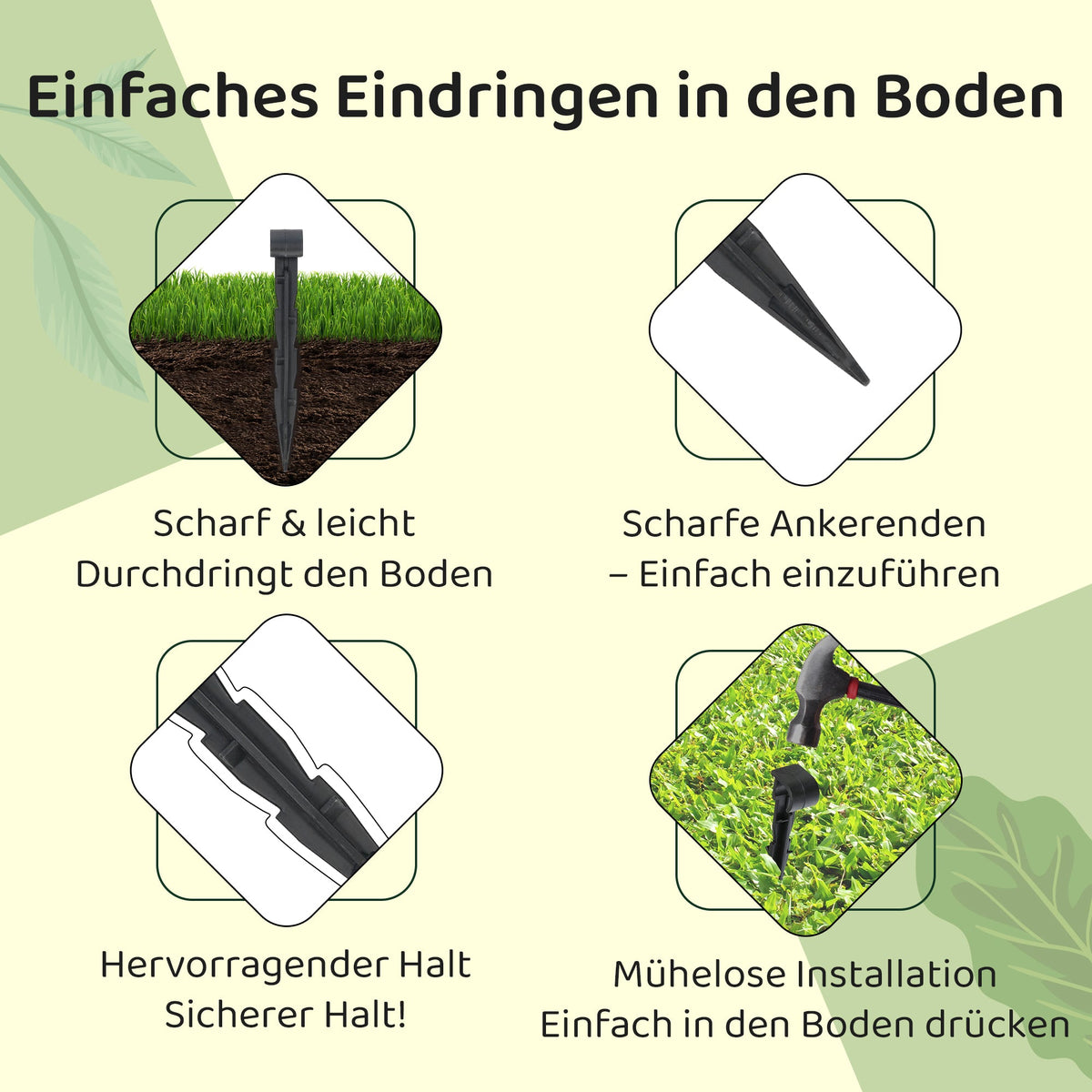 Gartenschlauch-Ankerspieß – Tropfschlauch-Erdspieß zur Bewässerung