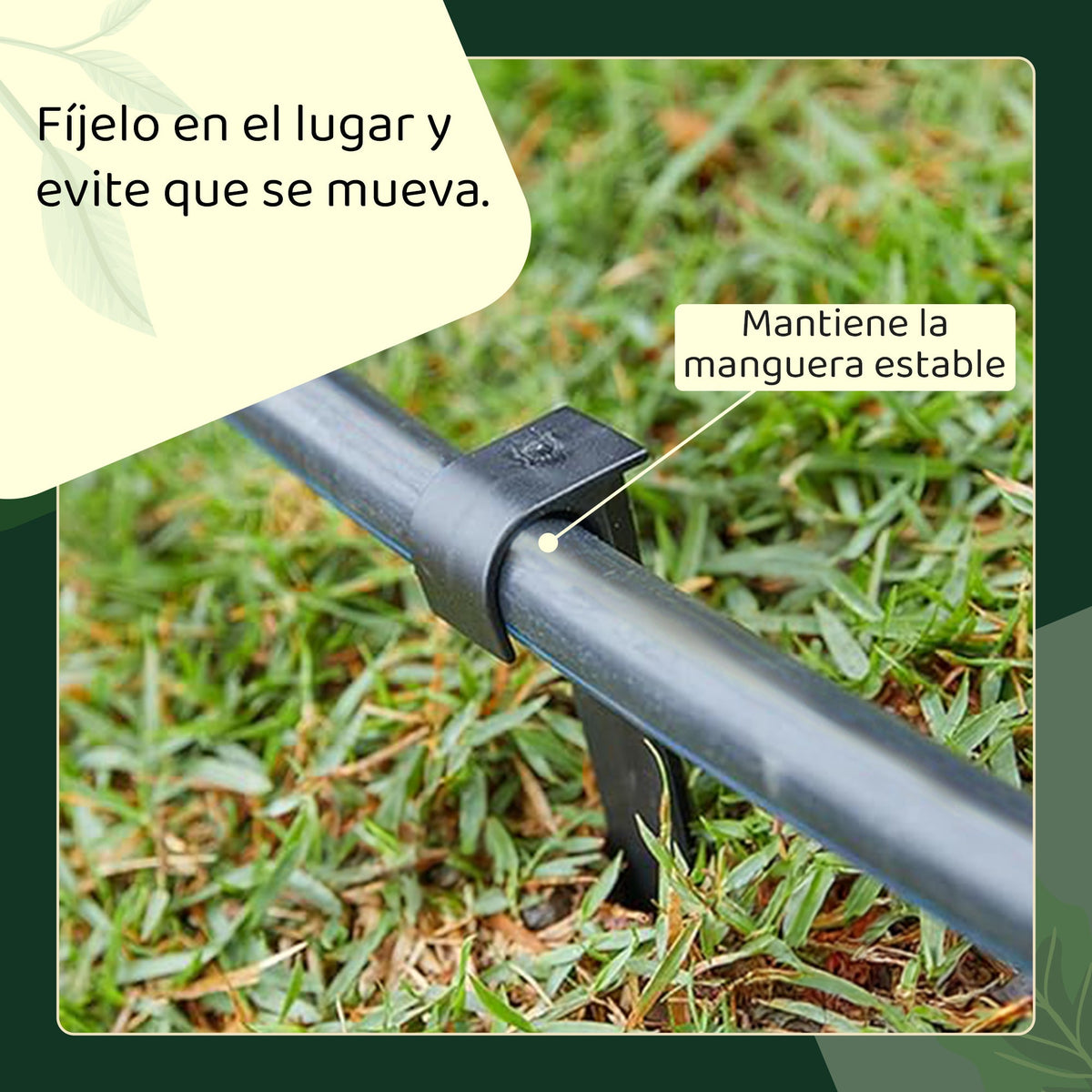 Punta de anclaje para manguera de jardín - Riego con punta de tierra para manguera de goteo