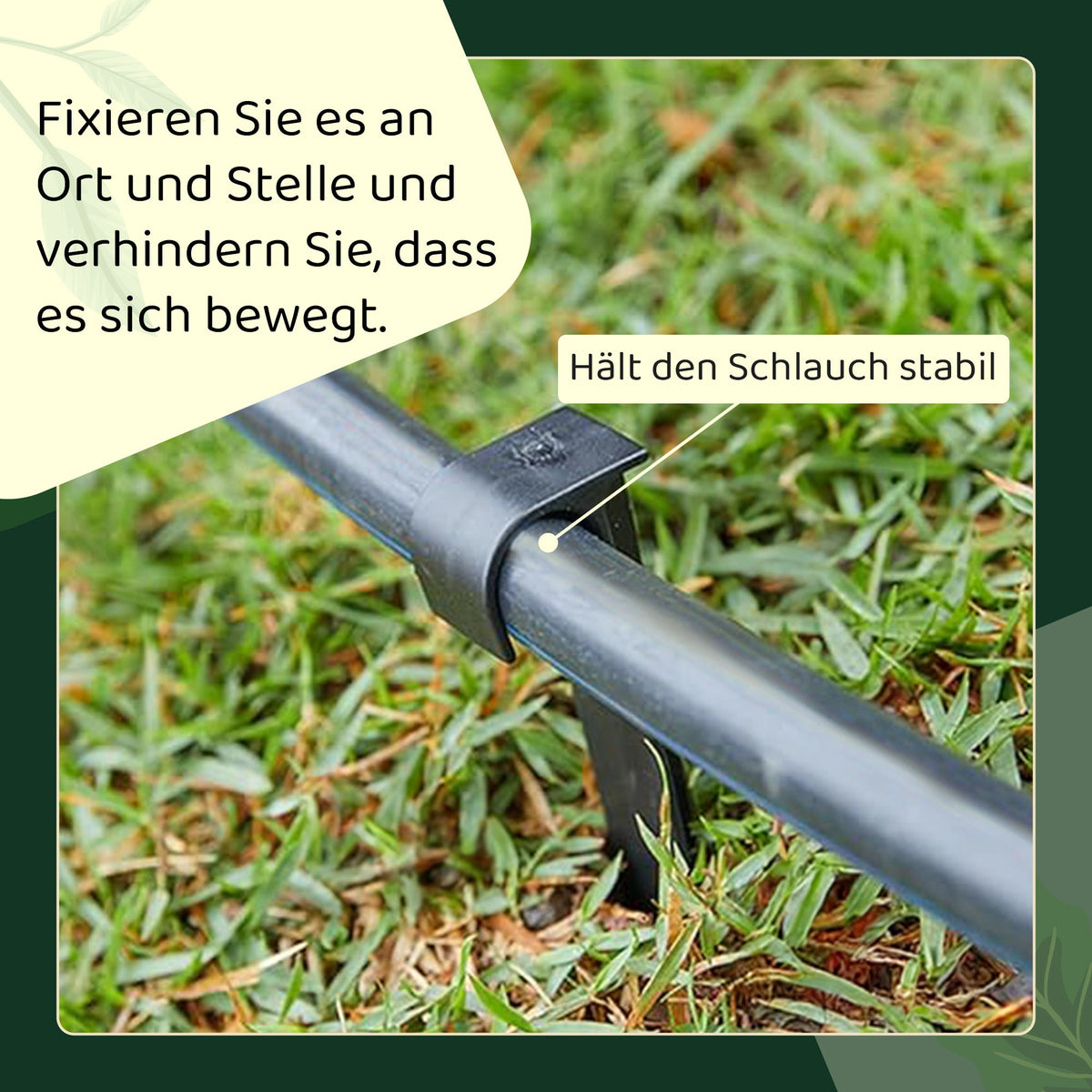 Gartenschlauch-Ankerspieß – Tropfschlauch-Erdspieß zur Bewässerung
