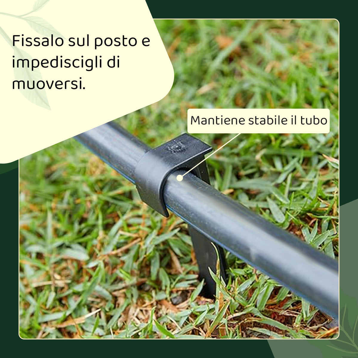 Picchetto di ancoraggio per tubo da giardino - Irrigazione con picchetto a terra per tubo gocciolante