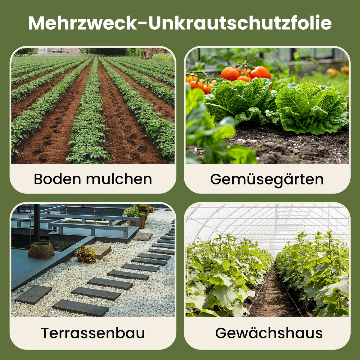 Unkrautvlies – schwarzes Vlies, wasserdurchlässig, UV-beständig – Meterware
