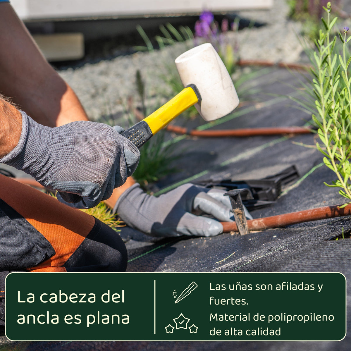 Punta de anclaje para manguera de jardín - Riego con punta de tierra para manguera de goteo