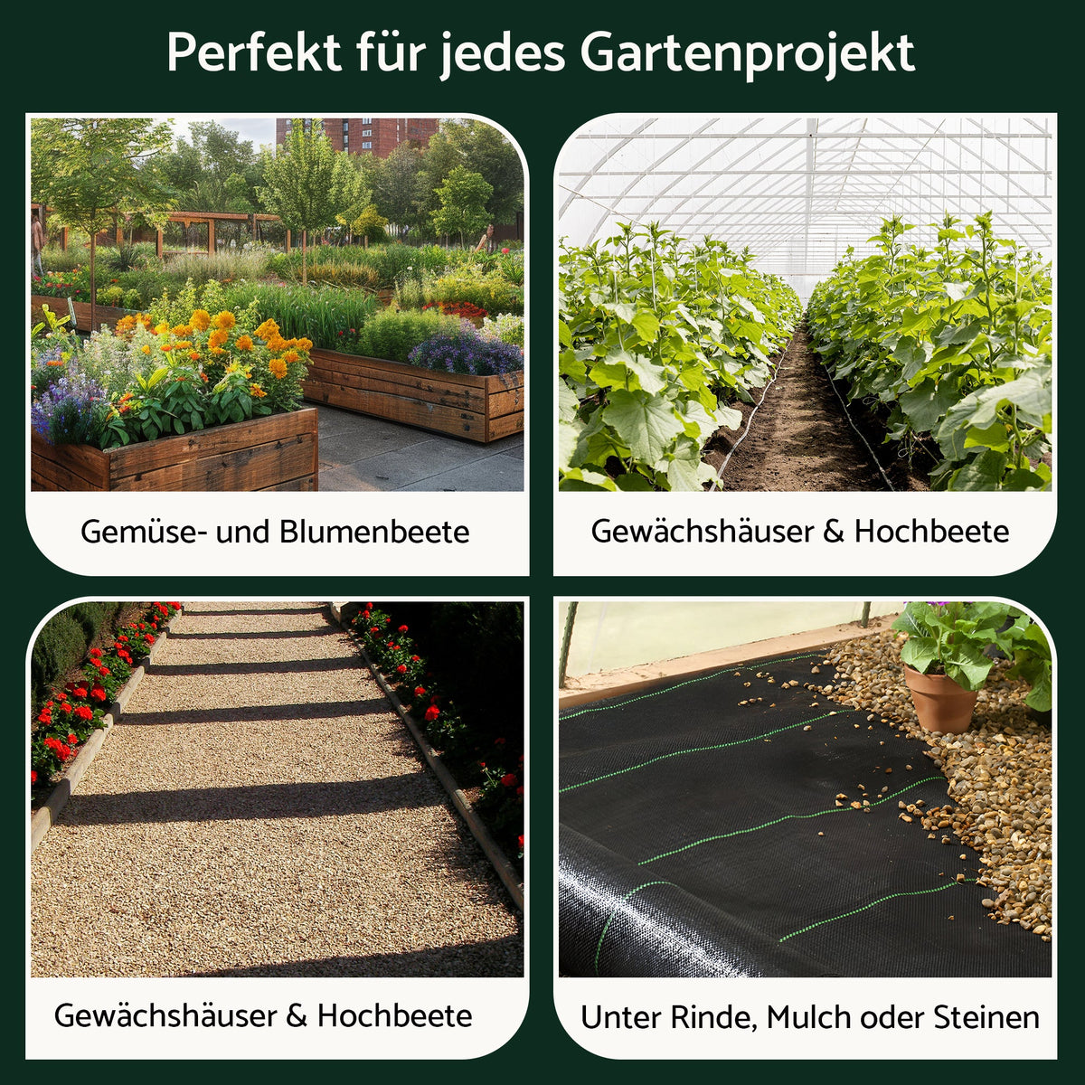 Unkrautvlies mit 50 Stahlankern