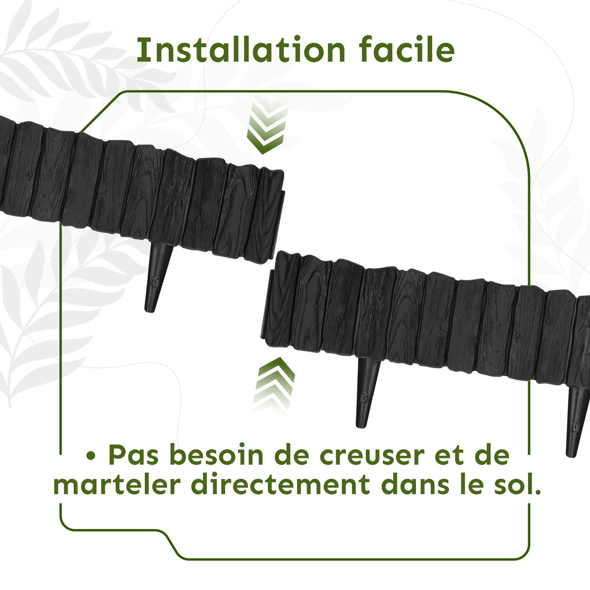 Bordure de Pelouse Effet Bois Anthracite - Bordure Flexible 2,3 m