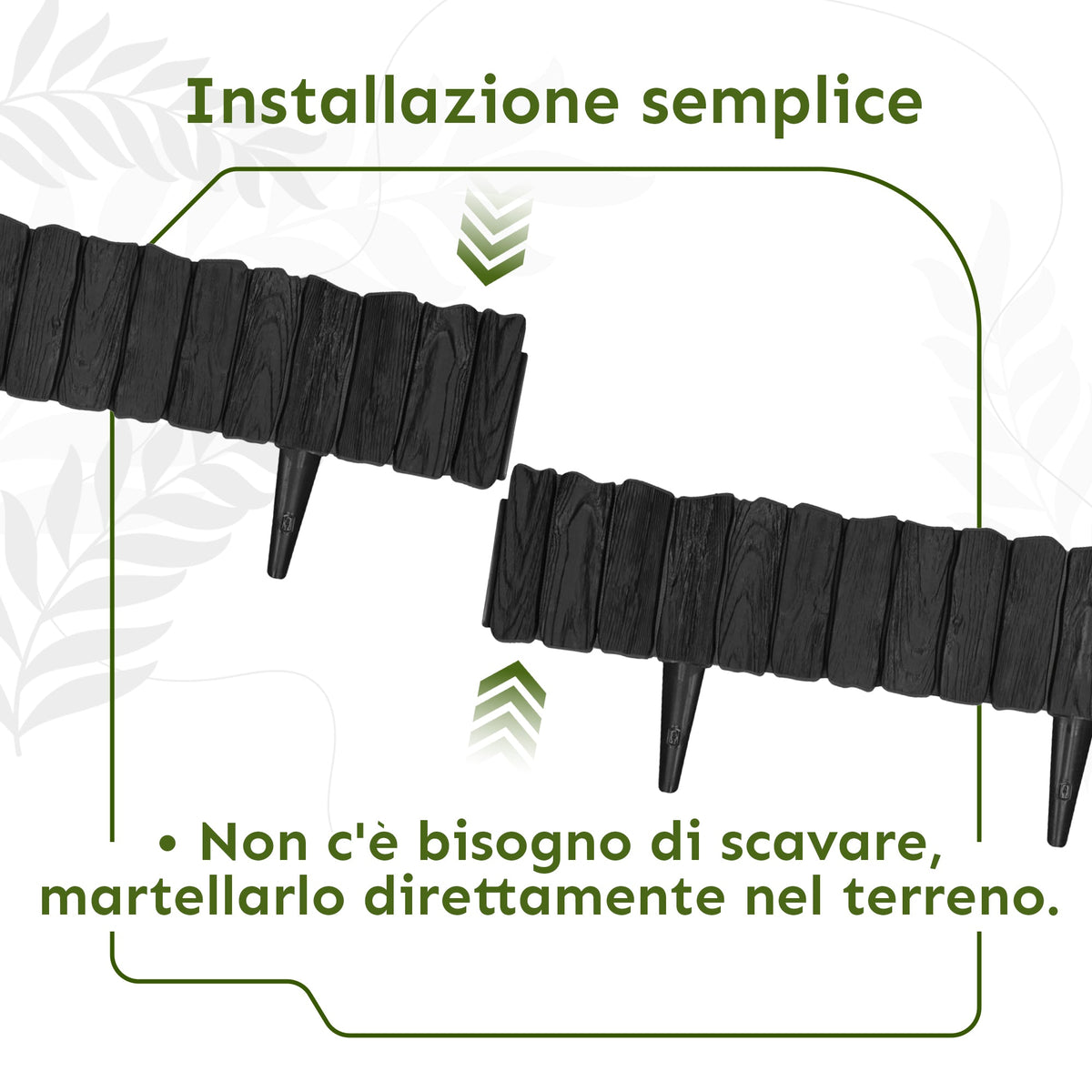 Bordo per prato effetto legno antracite – Bordo flessibile da 2,3 m