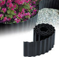 GARDENIX 9m Anthracite Corrugated Plastic Lawn Edging (15cm Height)