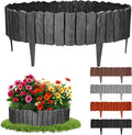 GARDENIX Anthracite Wood Effect Lawn Edging - 2.3m Flexible Border