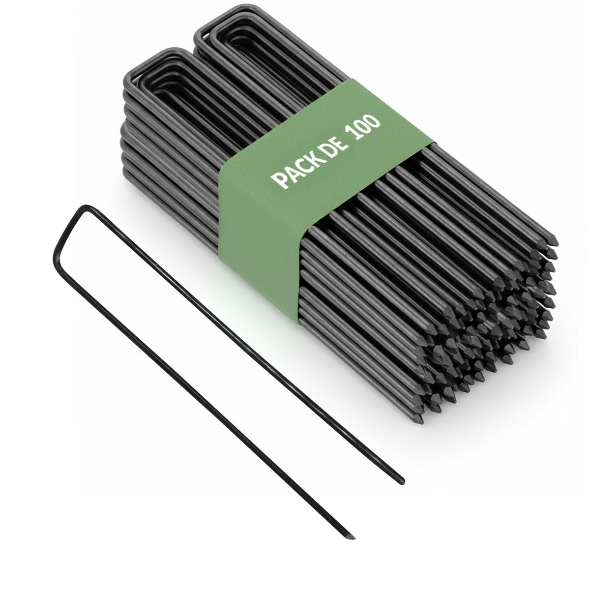 100x piquets de sol - piquets en acier galvanisé de 200 mm pour polaire de jardin & filets