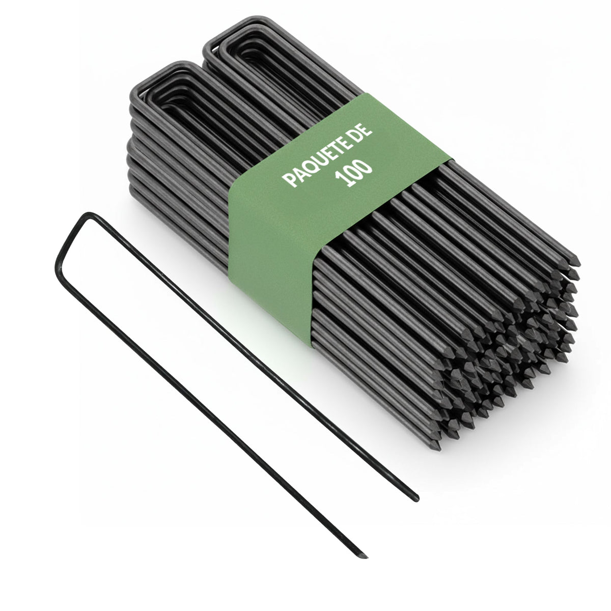 100x estacas de tierra - clavijas de acero galvanizado de 200 mm para redes de vellón de jardín
