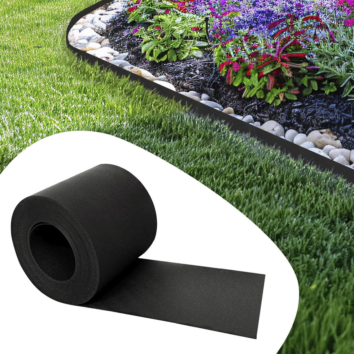 Borde de césped flexible negro de 10 m