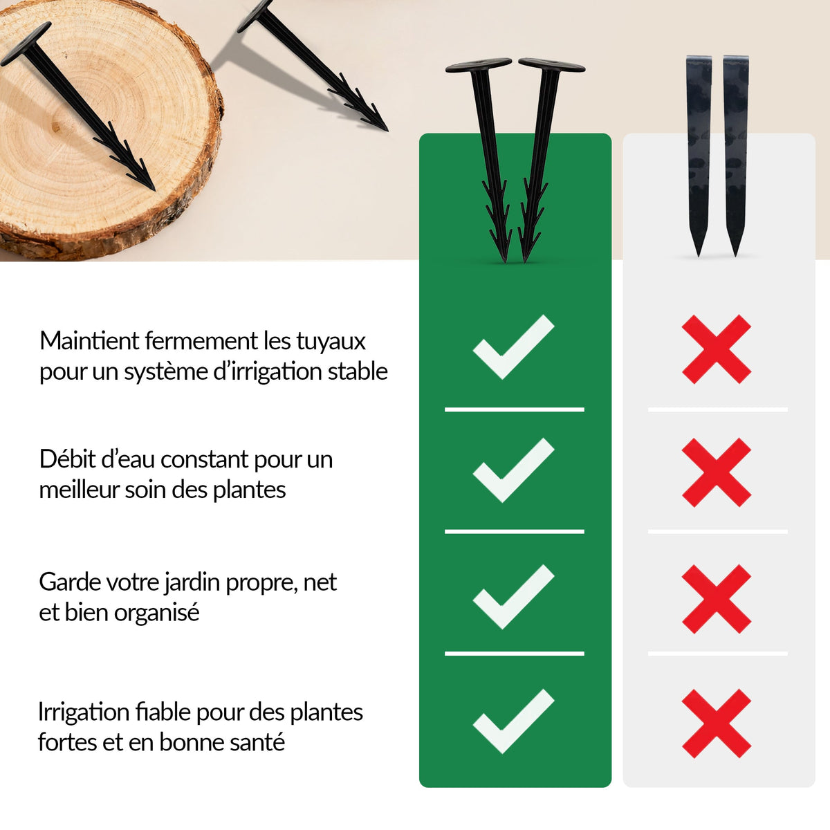 Chevilles de fixation TerraPIN pour tissu paysager