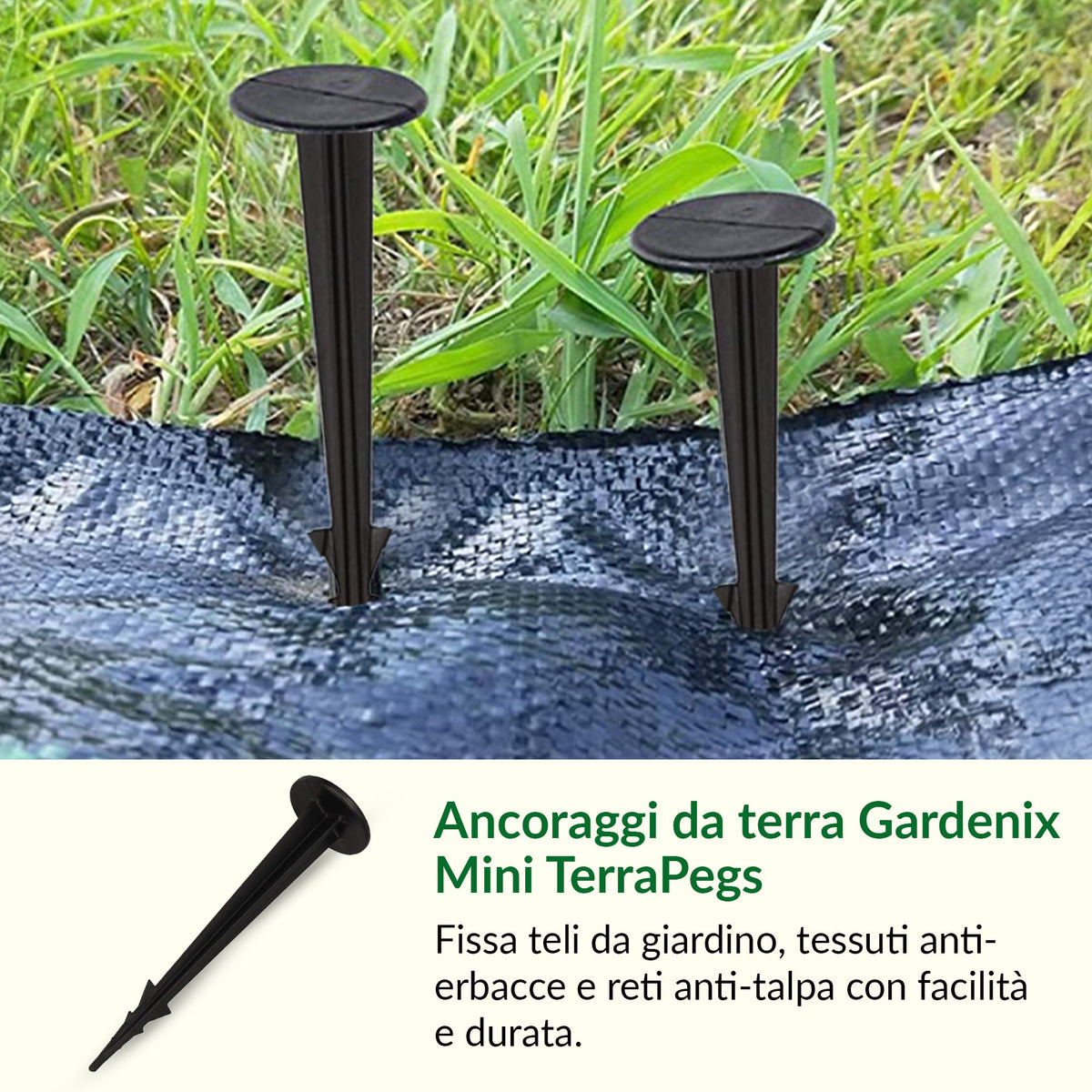 Mini picchetti di fissaggio in tessuto orizzontale