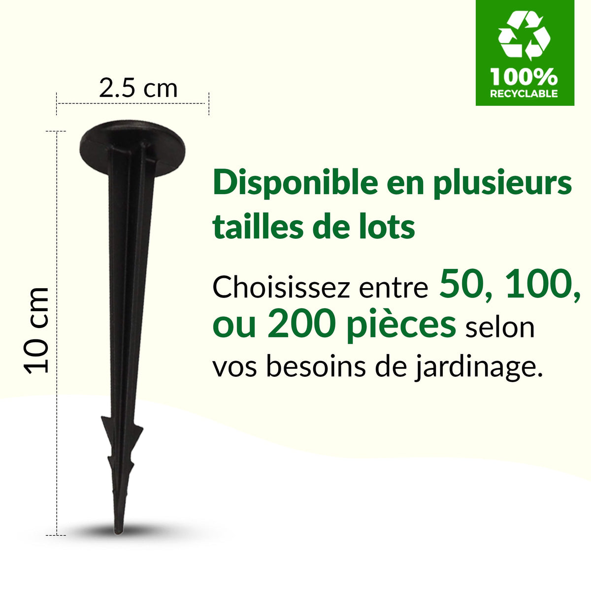 Mini piquets de fixation pour tissu paysager