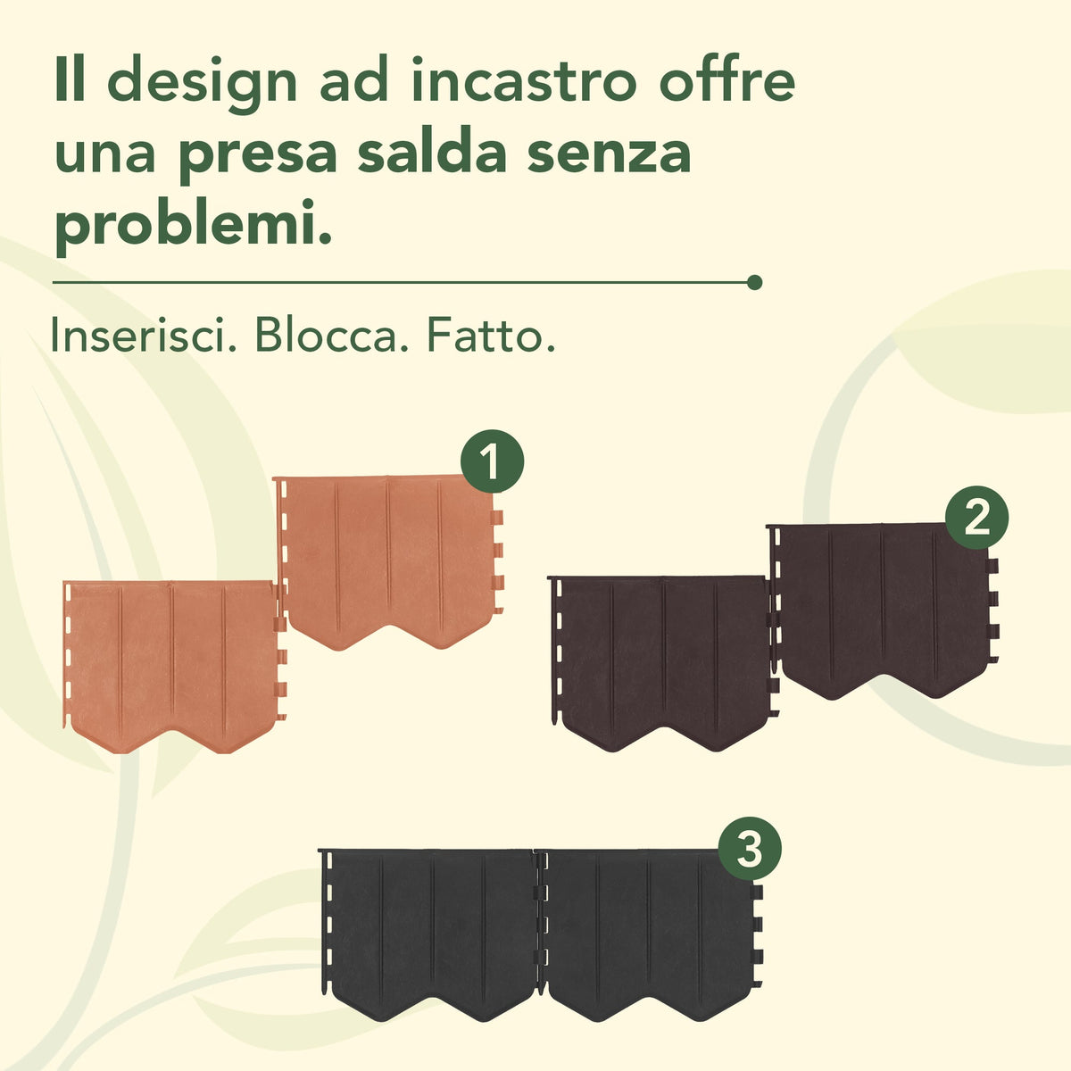 Bordo per prato in plastica marrone – Bordo flessibile e riciclato da 5,15 m