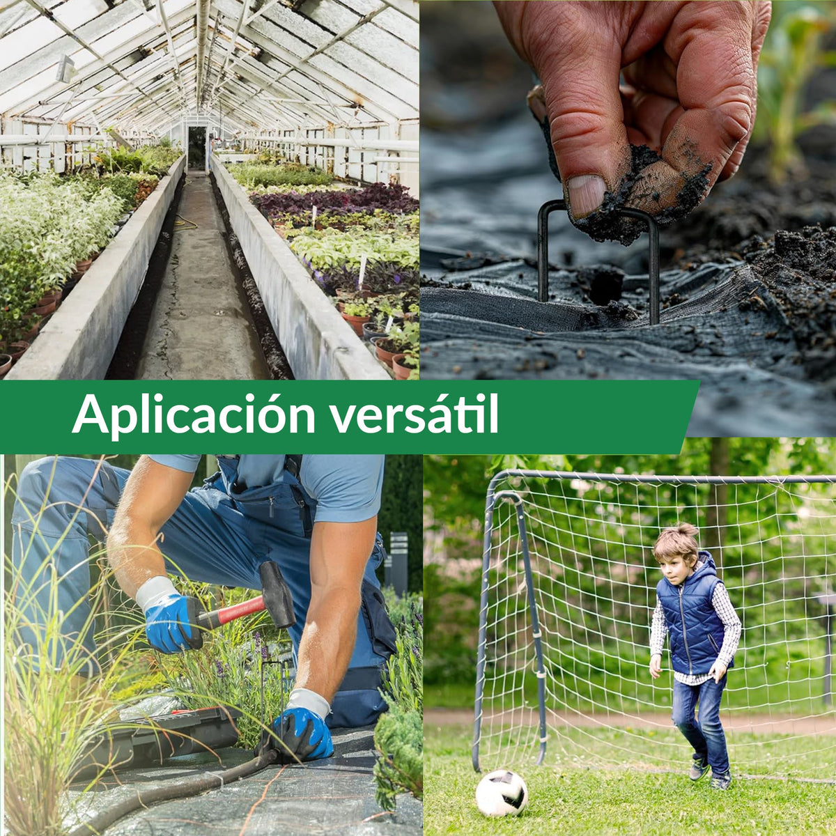 100x estacas de tierra - clavijas de acero galvanizado de 200 mm para redes de vellón de jardín