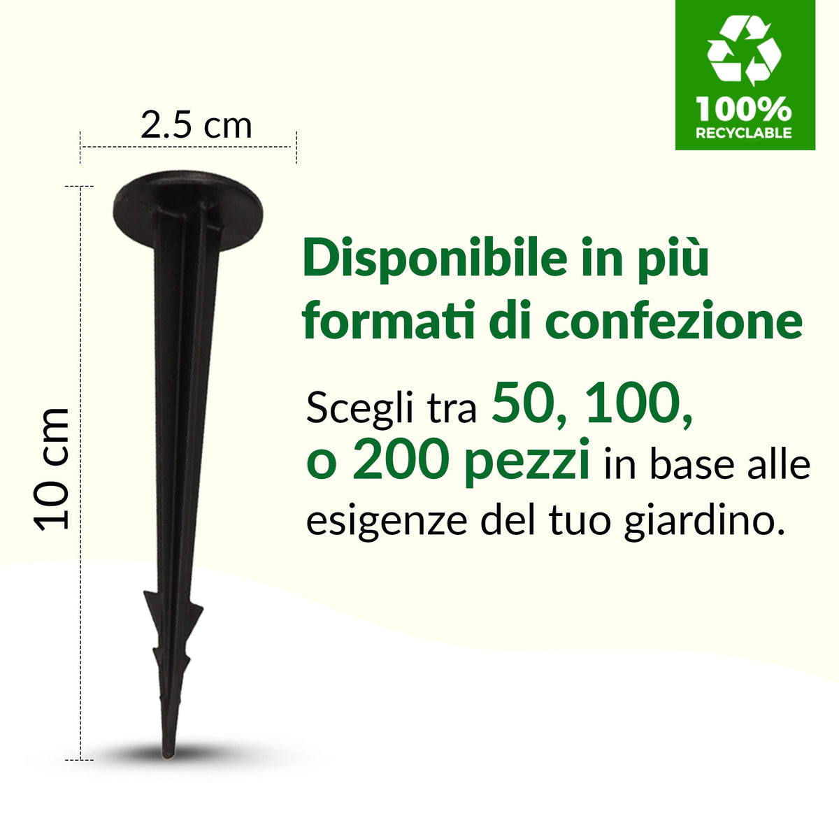 Mini picchetti di fissaggio in tessuto orizzontale
