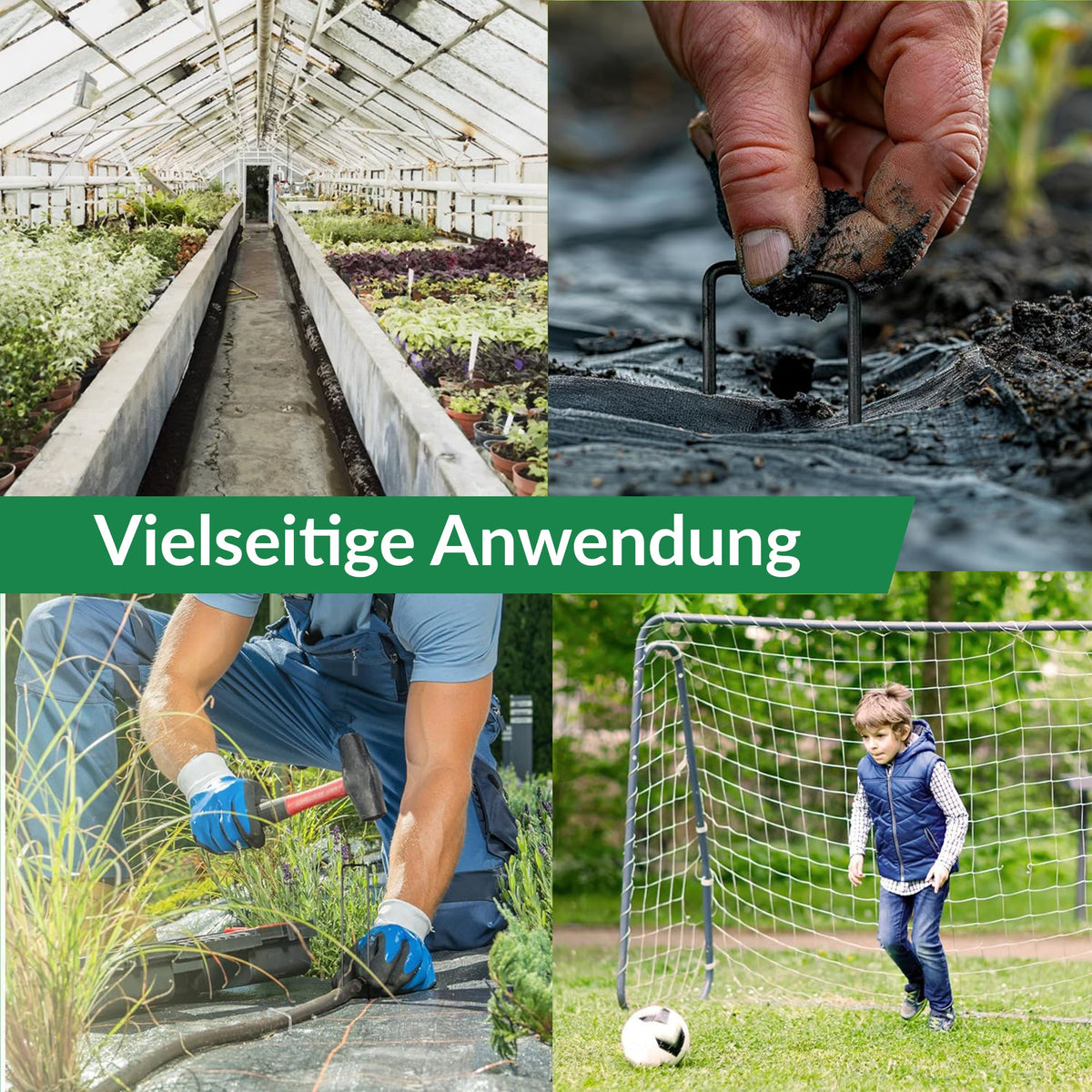 100x Erdspieße – 200 mm verzinkte Stahlheringe für Gartenvliesnetze
