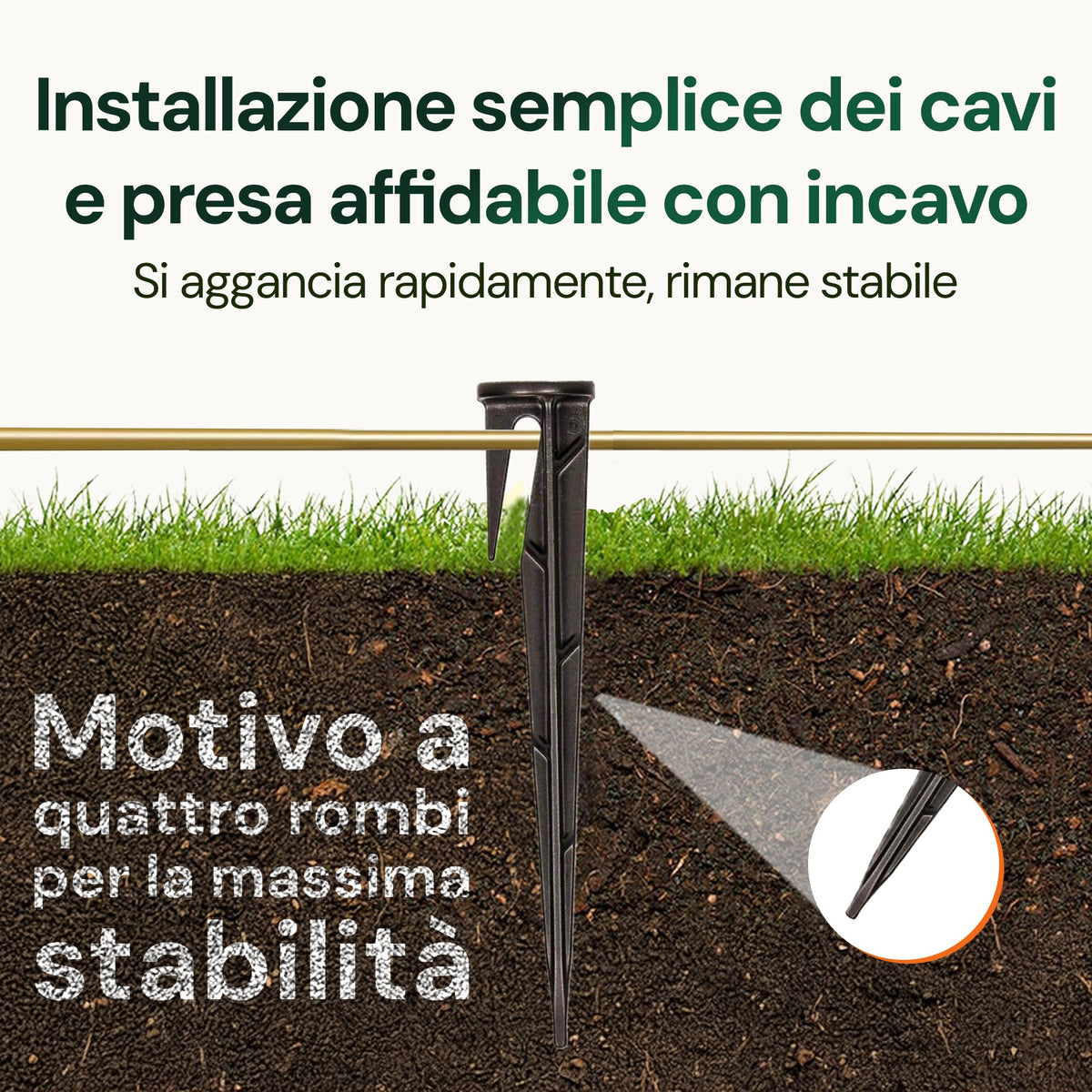 Picchetti di fissaggio WirePEG per cavo perimetrale del rasaerba robotizzato