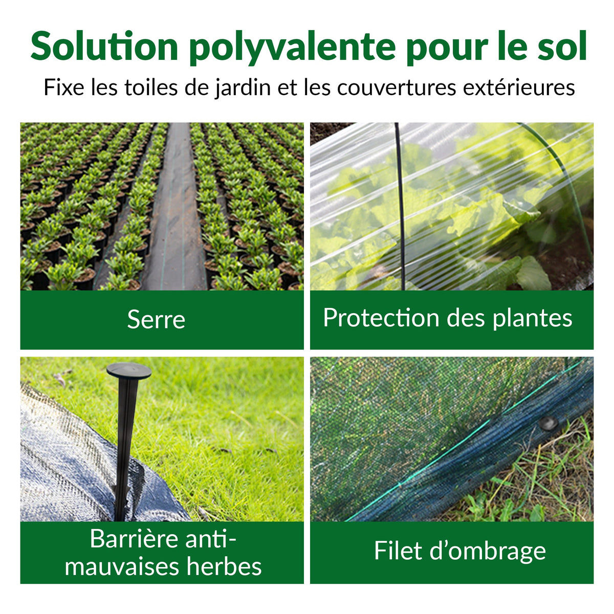 Mini piquets de fixation pour tissu paysager