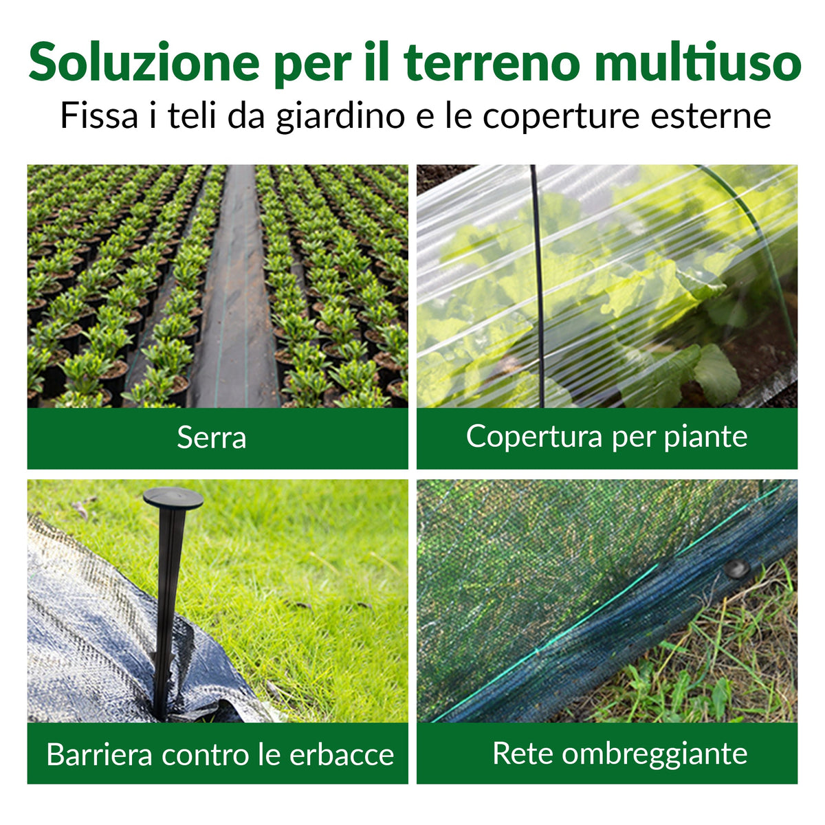 Mini picchetti di fissaggio in tessuto orizzontale