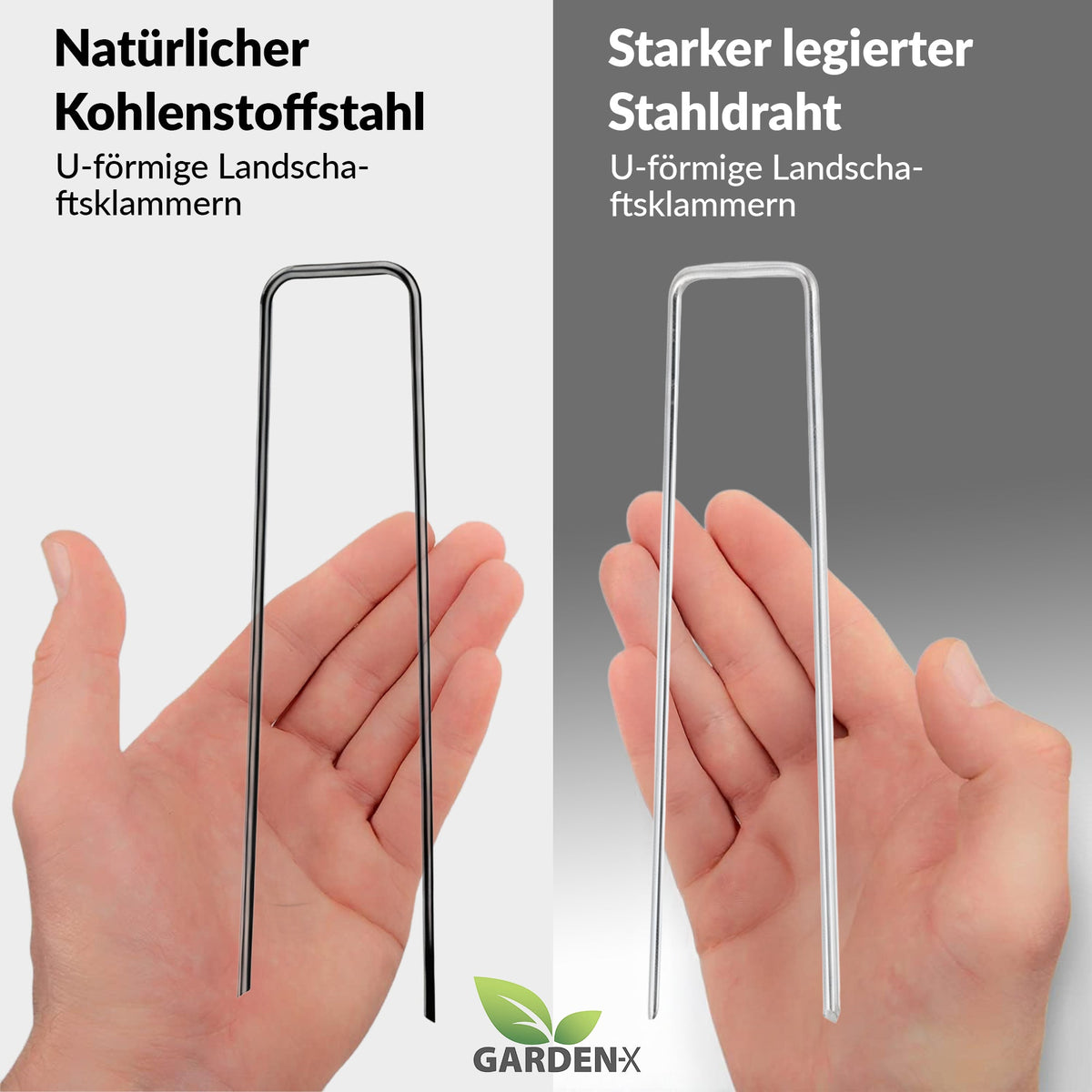 100x Erdspieße – 200 mm verzinkte Stahlheringe für Gartenvliesnetze