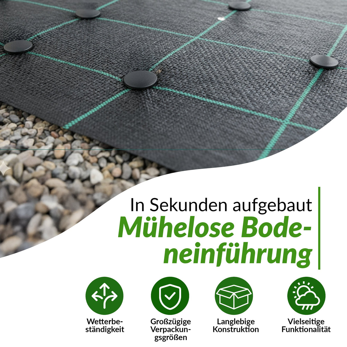 <tc>GARDENIX</tc> Gartenerdanker – TerraPEG Pro Unkrautvlies, Landschaftsvlies und Sandkastenabdeckungen