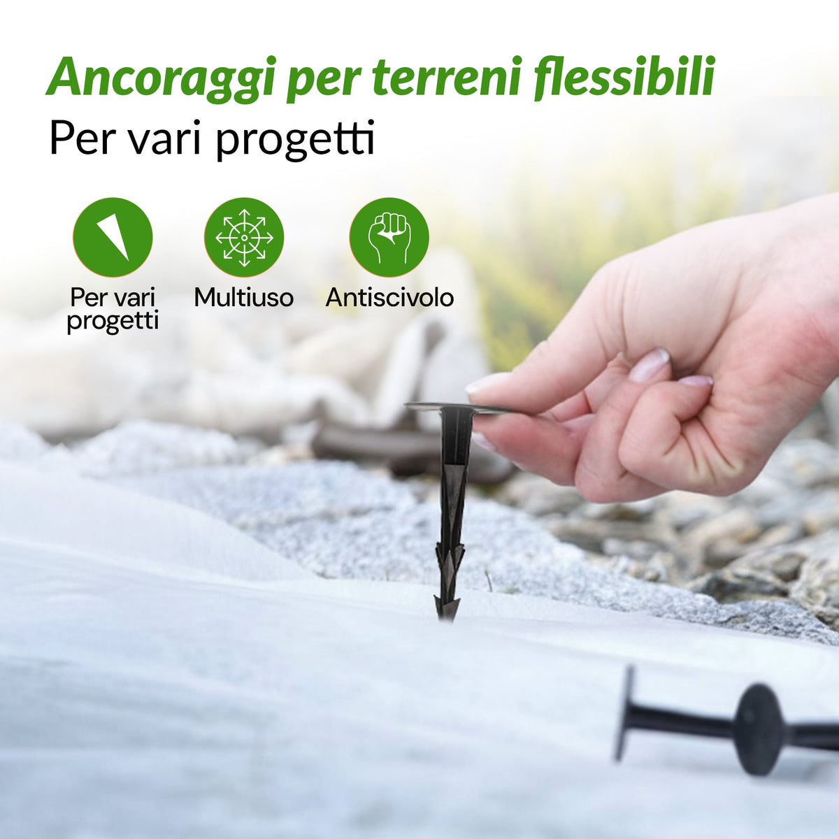 <tc>GARDENIX</tc> Picchetti di ancoraggio per giardino - Tessuto per il controllo delle erbacce TerraPEG Pro, tessuto per paesaggistica e coperture per sabbiere
