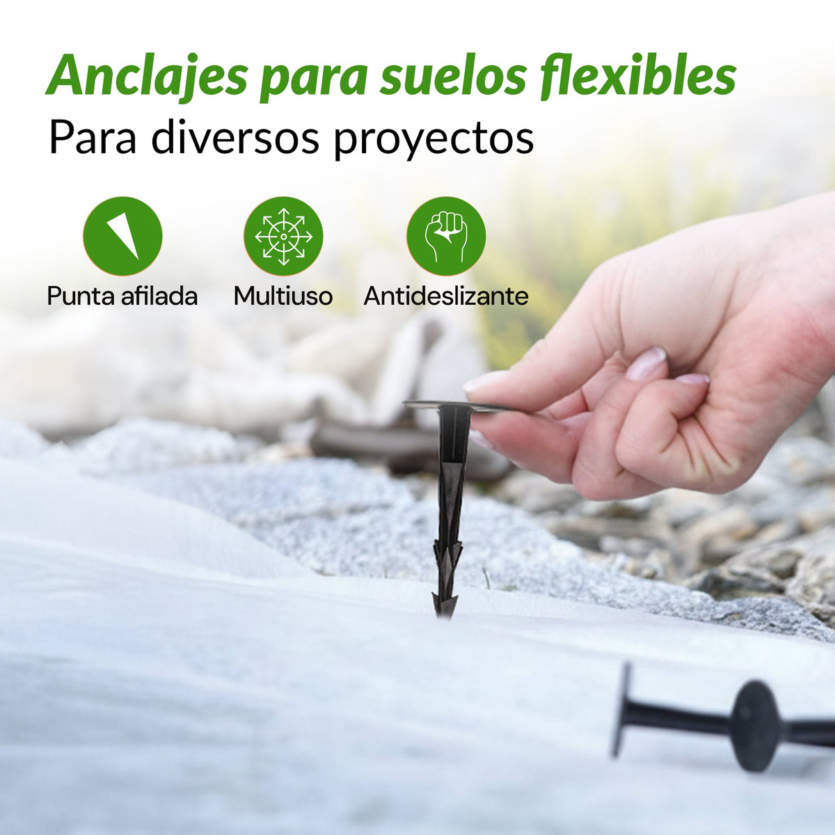 <tc>GARDENIX</tc> Estacas de anclaje para jardín - TerraPEG Pro: tela antihierbas, tela para paisajismo y cubiertas para areneros.