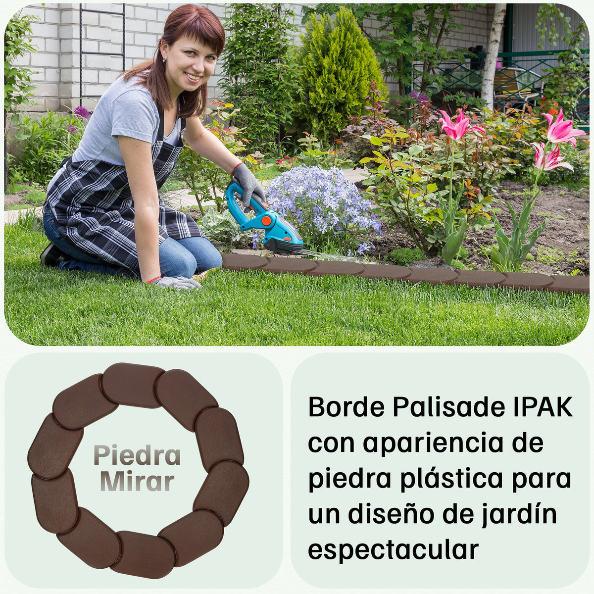 Bordes de césped de plástico Ipak Prospore (24 módulos)