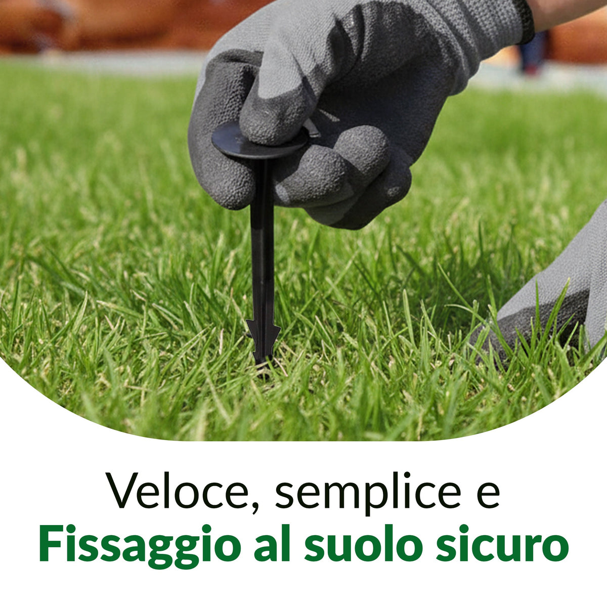 Mini picchetti di fissaggio in tessuto orizzontale