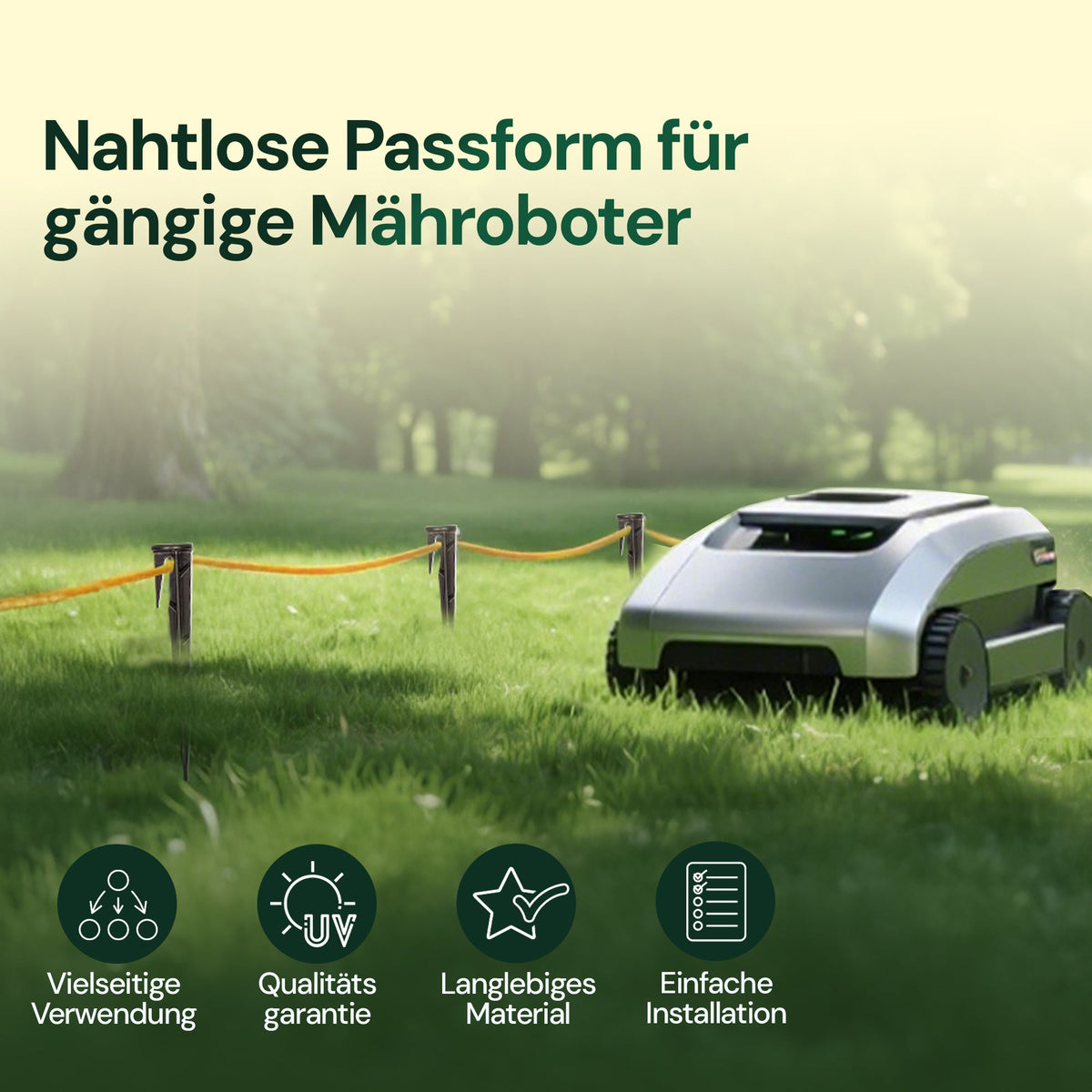 WirePEG-Sicherungsstifte für den Begrenzungsdraht des Rasenmäherroboters