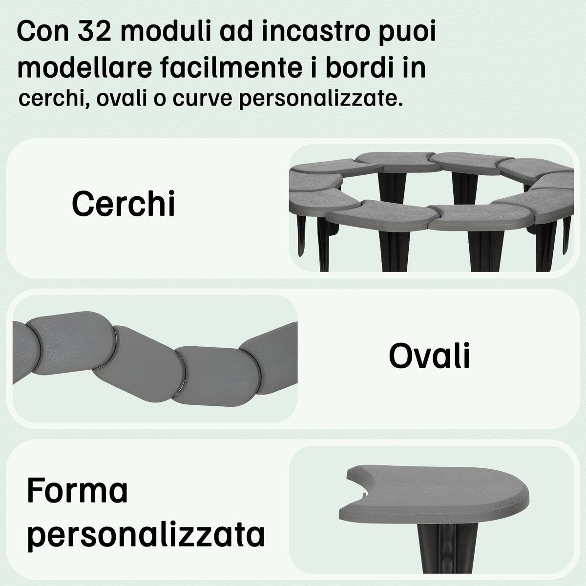 Bordura per prato in plastica Ipak Prospore (24 moduli)