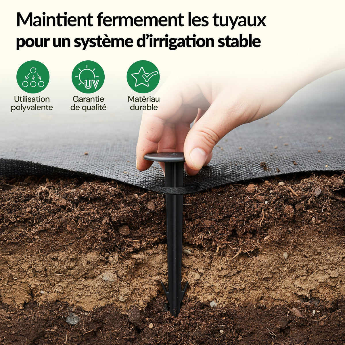 Chevilles de fixation TerraPIN pour tissu paysager