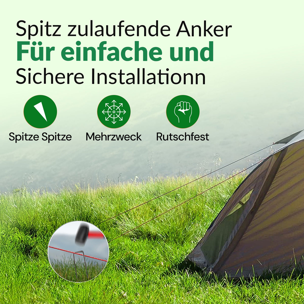 100x Erdspieße – 200 mm verzinkte Stahlheringe für Gartenvliesnetze