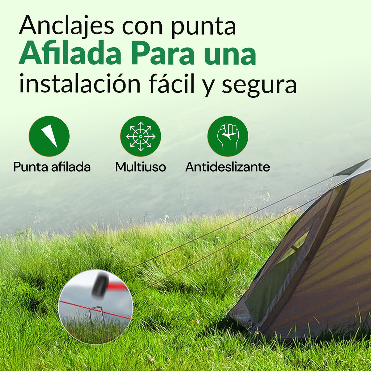 100x estacas de tierra - clavijas de acero galvanizado de 200 mm para redes de vellón de jardín