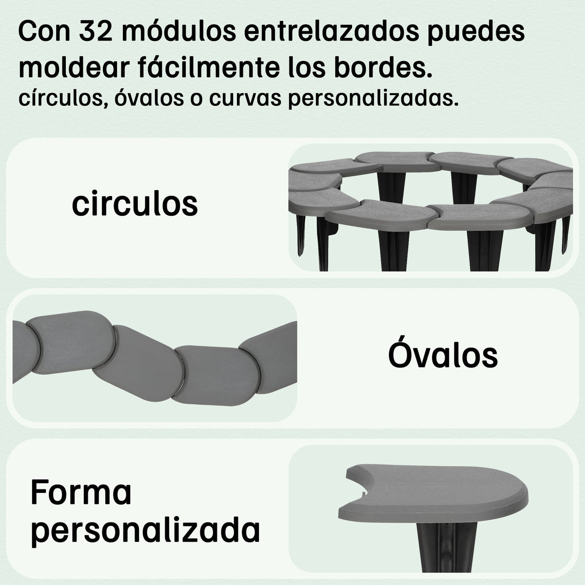 Bordes de césped de plástico Ipak Prospore (24 módulos)