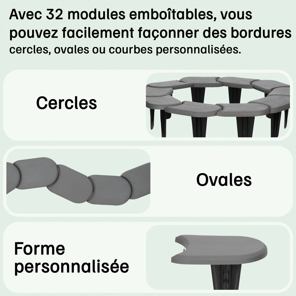 Bordures de pelouse en plastique Ipak Prospore (24 modules)
