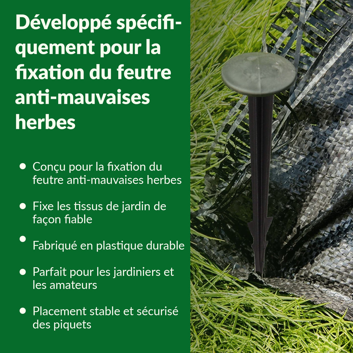Mini piquets de fixation pour tissu paysager