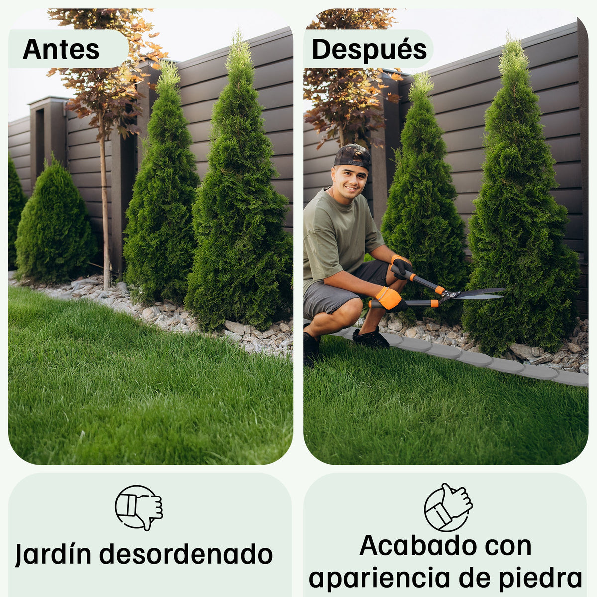 Bordes de césped de plástico Ipak Prospore (24 módulos)