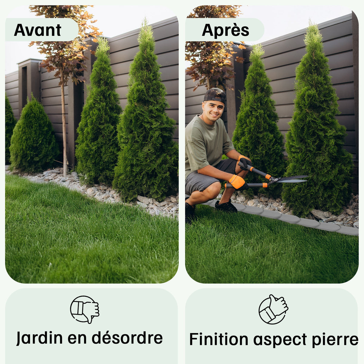 Bordures de pelouse en plastique Ipak Prospore (24 modules)