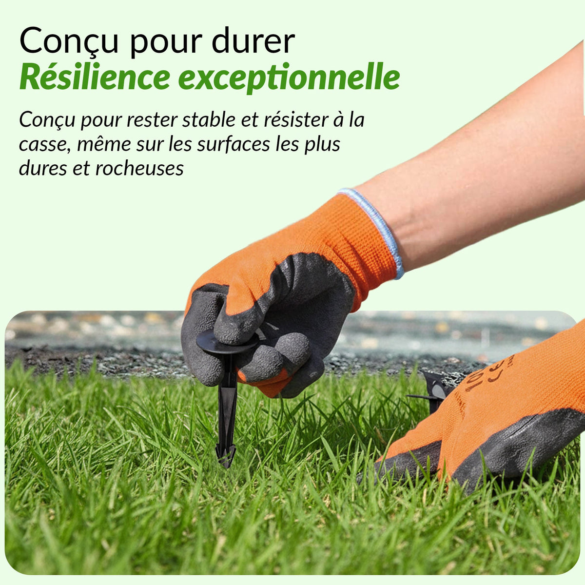 <tc>GARDENIX</tc> Piquets d'ancrage pour jardin - Toile de paillage TerraPEG Pro, toile de paillage et bâches pour bacs à sable