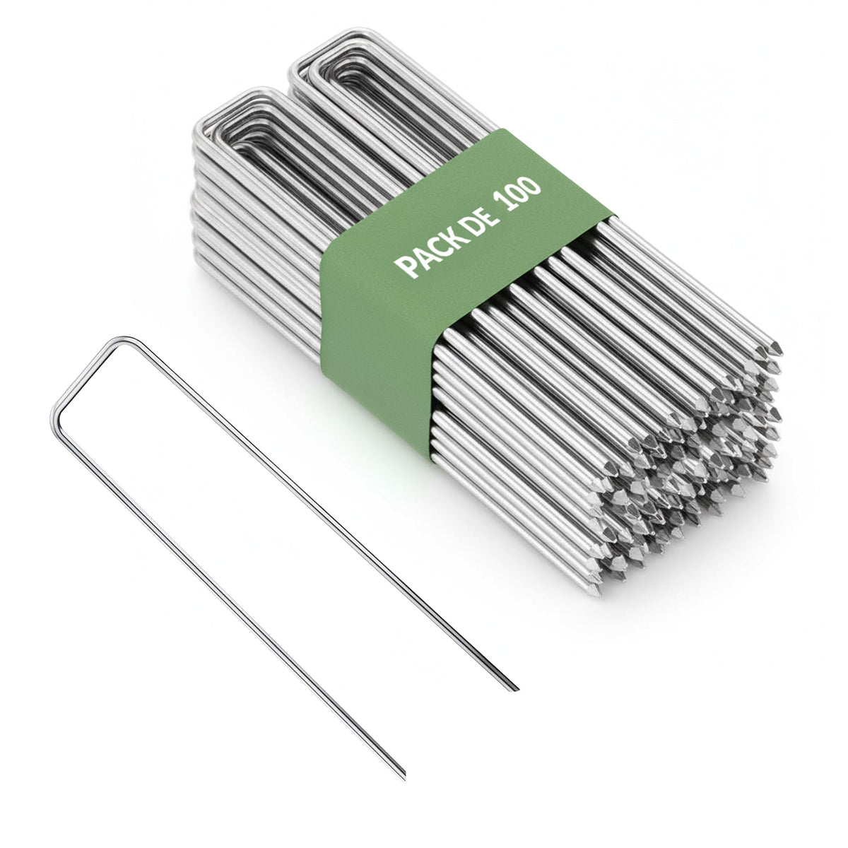 100x piquets de sol - piquets en acier galvanisé de 200 mm pour polaire de jardin & filets