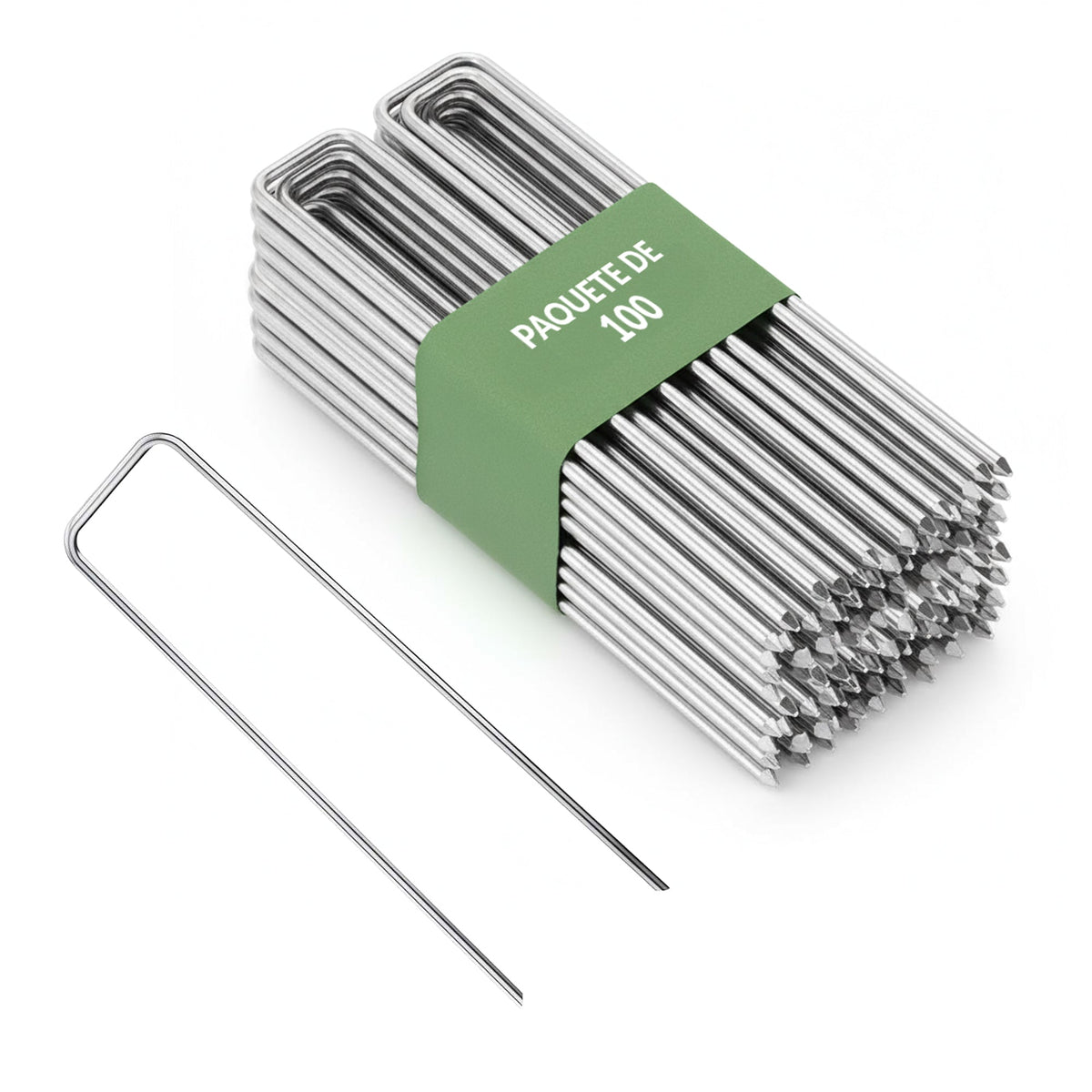 100x estacas de tierra - clavijas de acero galvanizado de 200 mm para redes de vellón de jardín