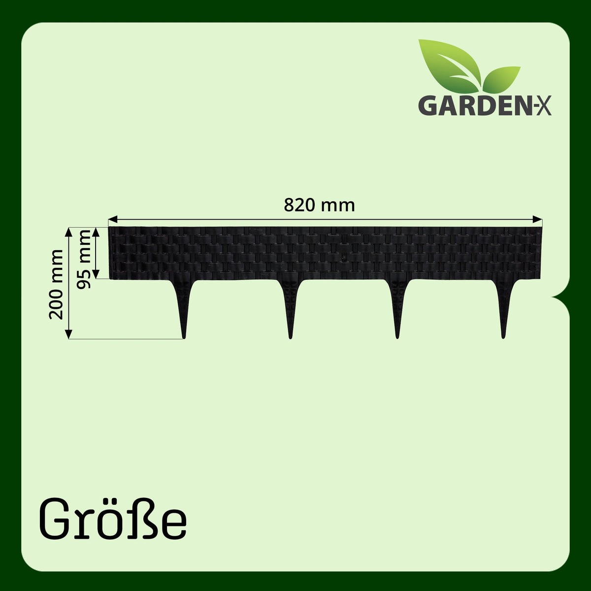 <tc>GARDENIX</tc> 3,2 m lange Beetumrandung in Rattanoptik - Rasen-Palisadenzaun