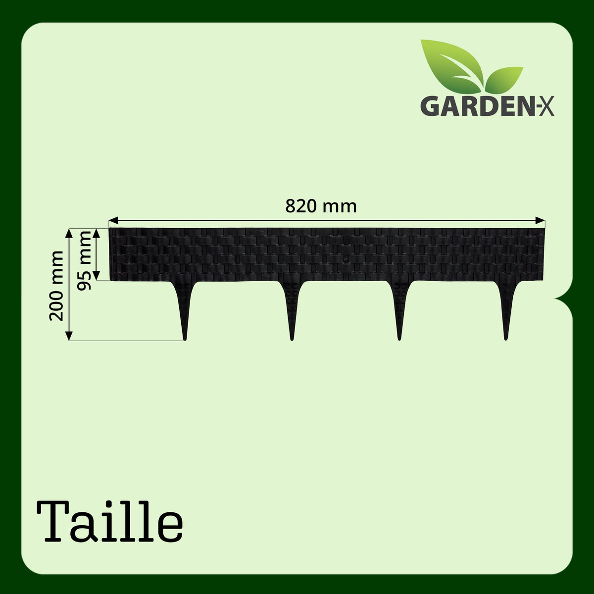 <tc>GARDENIX</tc> Bordure de parterre de fleurs effet rotin de 3,2 m - Clôture de pelouse