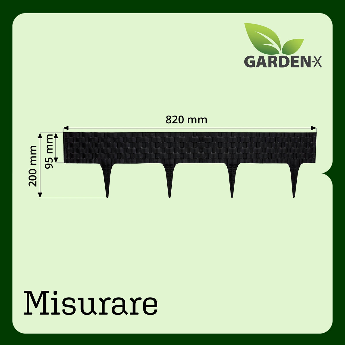 <tc>GARDENIX</tc> Bordura per aiuole da giardino effetto rattan da 3,2 m - Recinzione a palizzata per prato