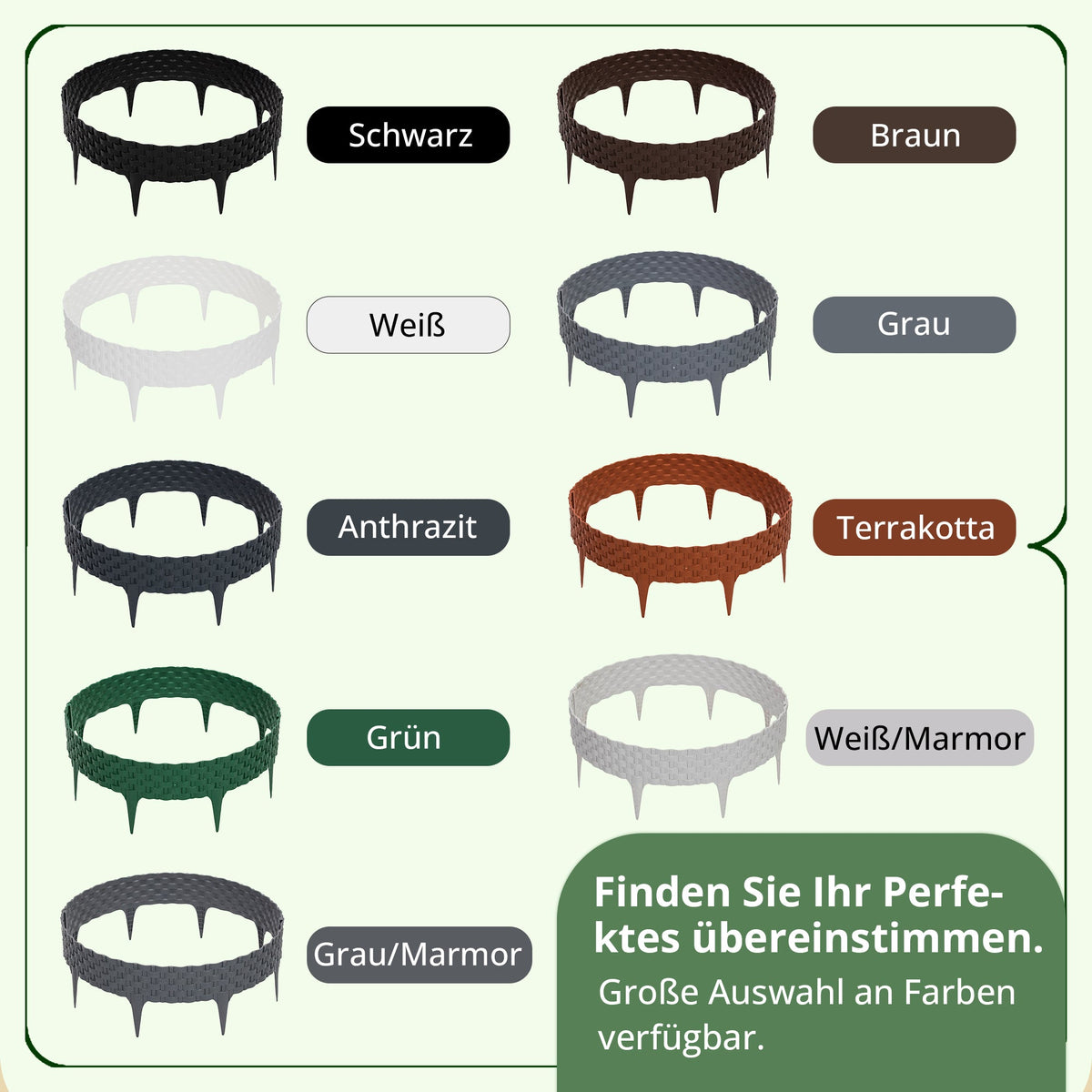 <tc>GARDENIX</tc> 3,2 m lange Beetumrandung in Rattanoptik - Rasen-Palisadenzaun